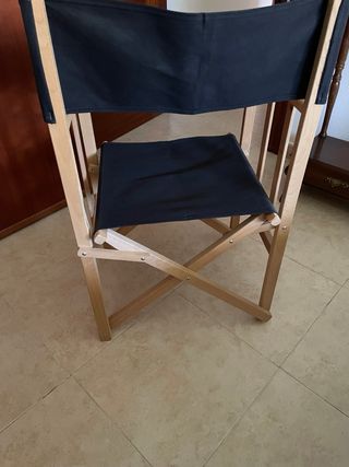 Silla director madera negra, plegable