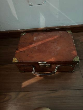 Maletín piel antiguo caza