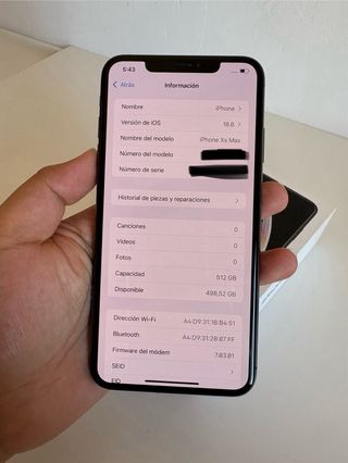 iPhone XS Max negro 512GB