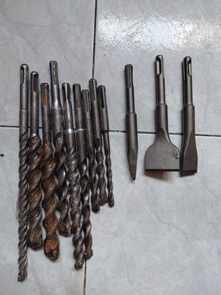 9 Brocas+Puntero+Cinceles pala curvada