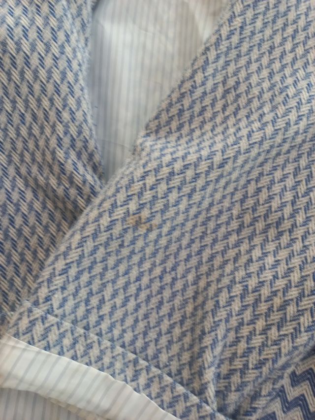 Chaqueta  abierta  zigzag azul y blanco