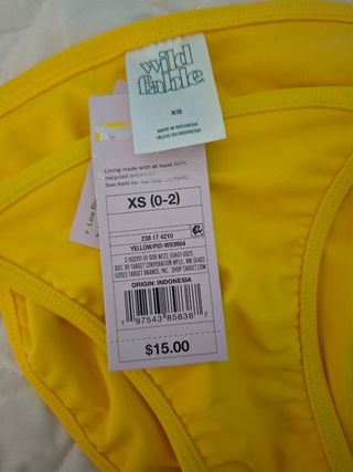 Bikini Wild Fable Amarillo XS nuevo con etiquetas 