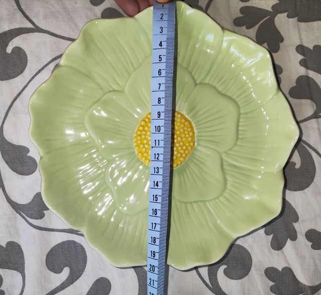 2 Platos Flor - Verde y amarillo