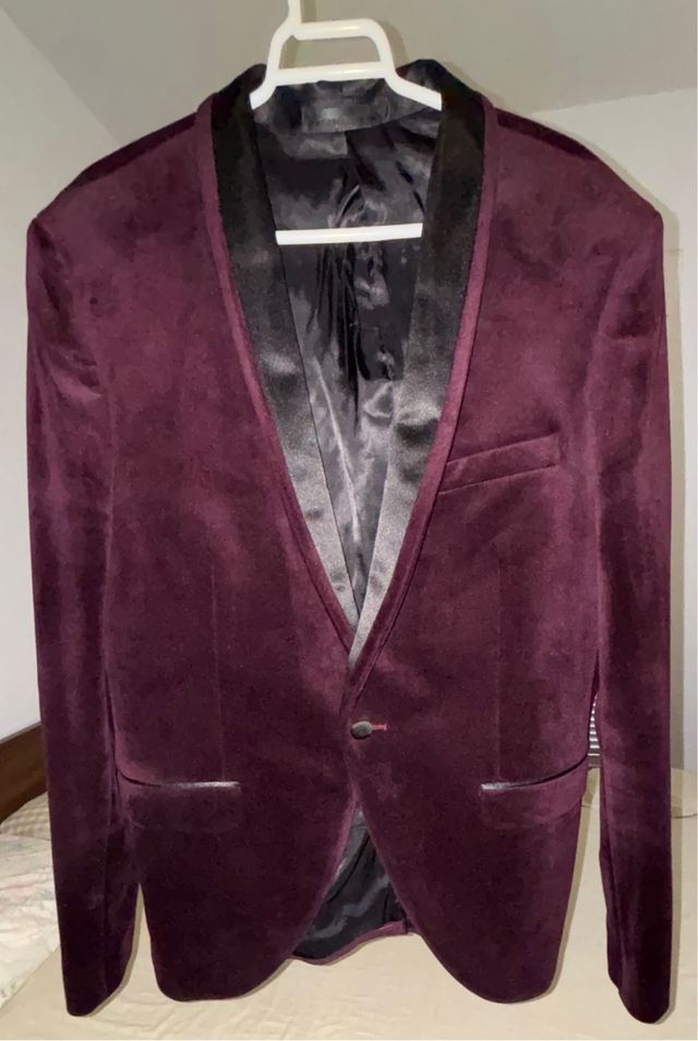 Americana terciopelo granate