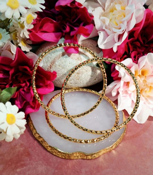 Pulseras chapadas en oro 18K - 3 unidades