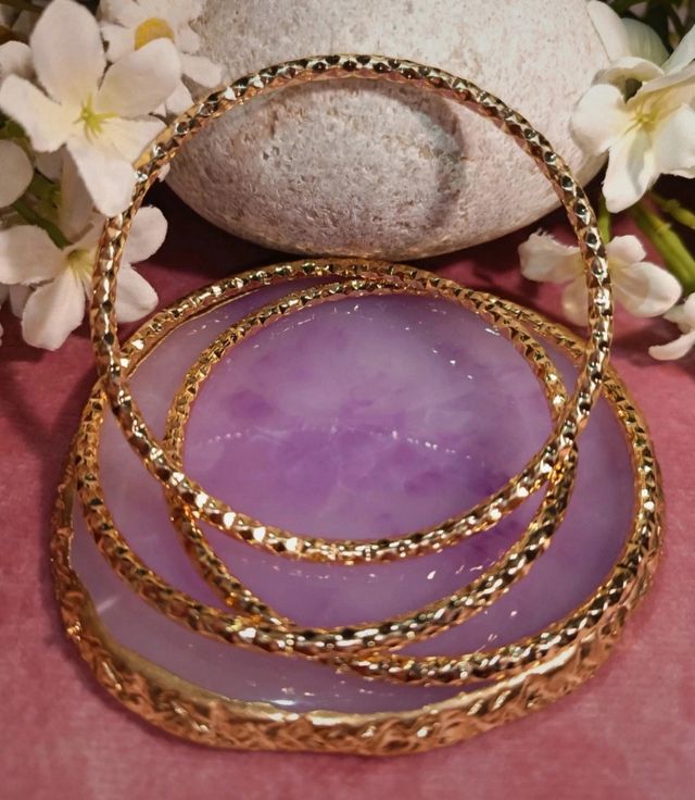 Pulseras chapadas en oro 18K - 3 unidades