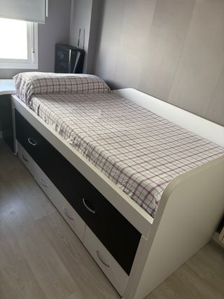 Cama nido juvenil 90cm gris-blanca