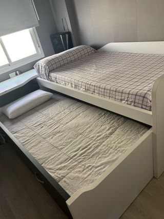 Cama nido juvenil 90cm gris-blanca