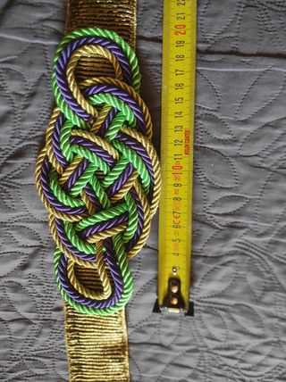 Cinturón artesanal dorado multicolor