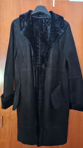 Abrigo invierno negro - Piel sintetica 