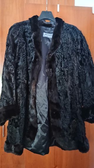 Abrigo invierno negro - Piel sintetica 