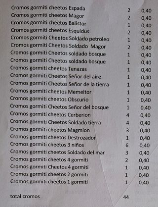 Cromos Gormiti Cheetos