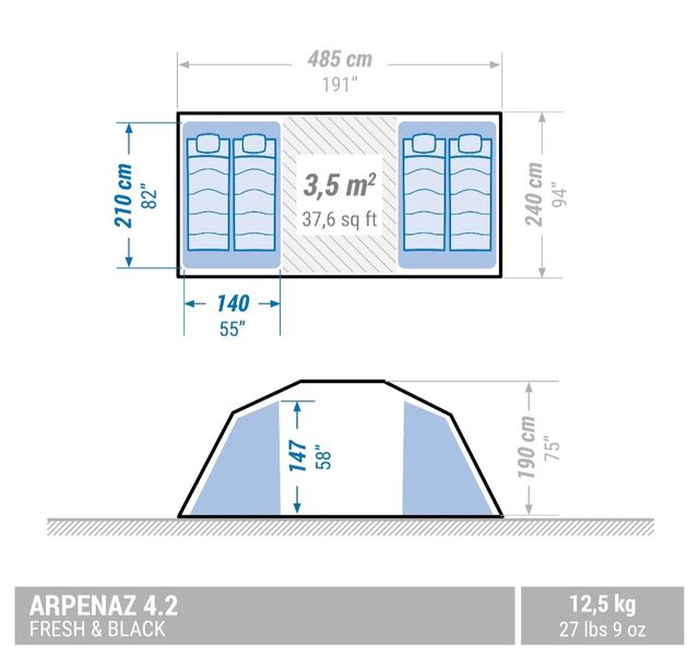 Tienda campaña Quechua 2 segundos