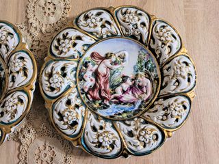 Capodimonte coppia piatti decorativi porcellana