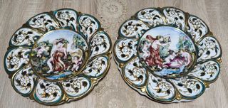 Capodimonte coppia piatti decorativi porcellana