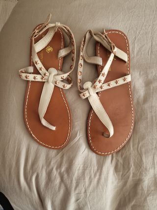 Sandalias planas Maison Scotch blancas