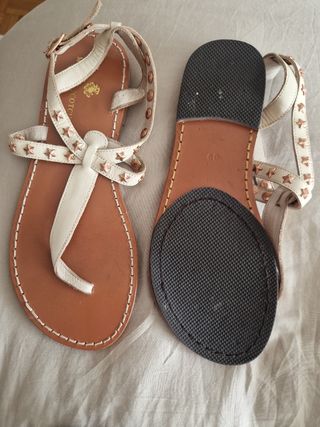 Sandalias planas Maison Scotch blancas