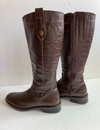 Botas altas marrones piel