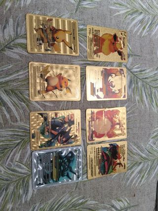 Cartas Pokémon Doradas - 8 uds