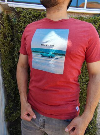 USADO-Camiseta Jack & Jones roja - Talla M-847
