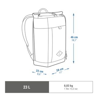 Mochila de montaña y senderismo 23L Quechua NH500 Rolltop.