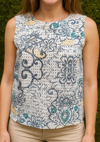 USADO-Top Zara étnico multicolor sin mangas-1077