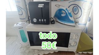 Microondas, tostadora, plancha y hervidor