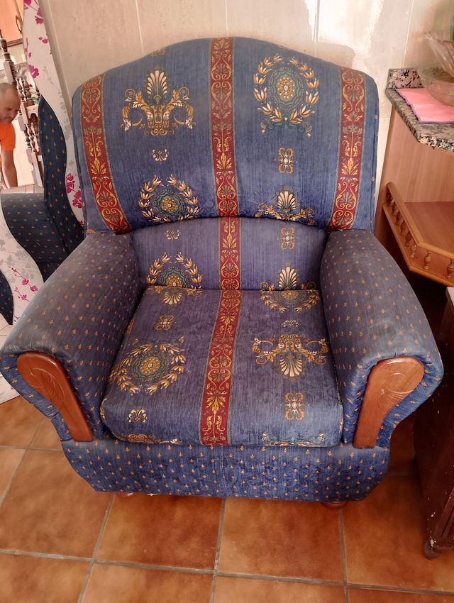 Dos Sillónes 
clásico azul y marrón