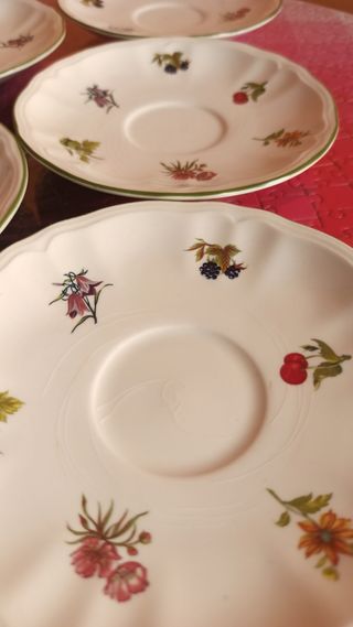 Juego 6 tazas y platos café San Claudio