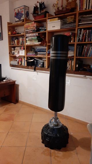 Saco boxeo + base + guantes.