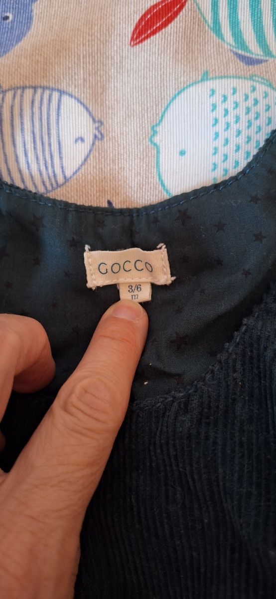 Vestido niña Gocco pana verde oscuro