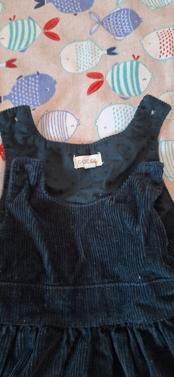 Vestido niña Gocco pana verde oscuro