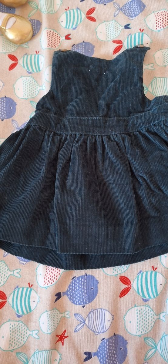 Vestido niña Gocco pana verde oscuro