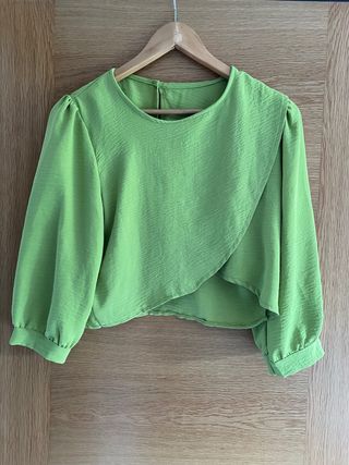 Blusa verde manga larga