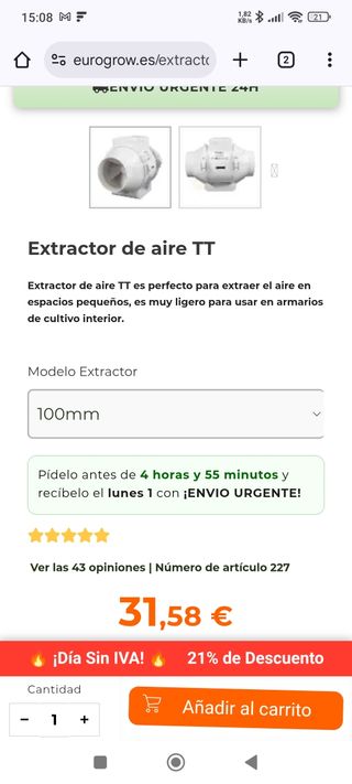 Extractor TT 100mm - Aire