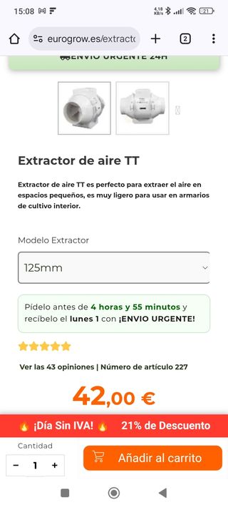 Extractor TT 125mm - Aire