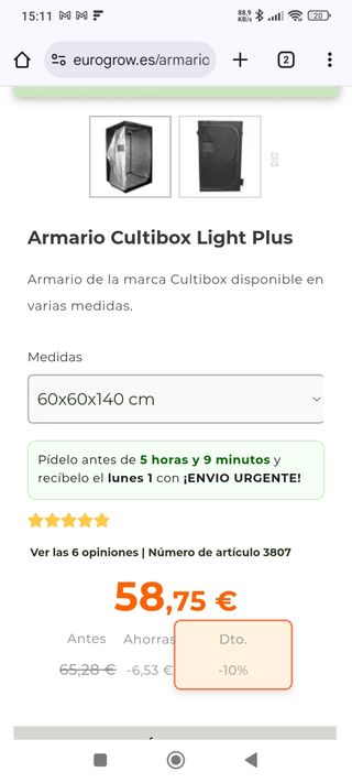 Cultibox Light Plus 60x60x140cm