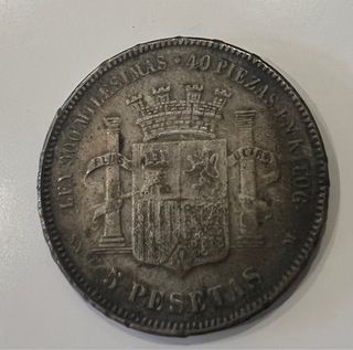 5 Pesetas 1870 plata España