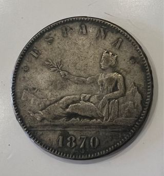 5 Pesetas 1870 plata España