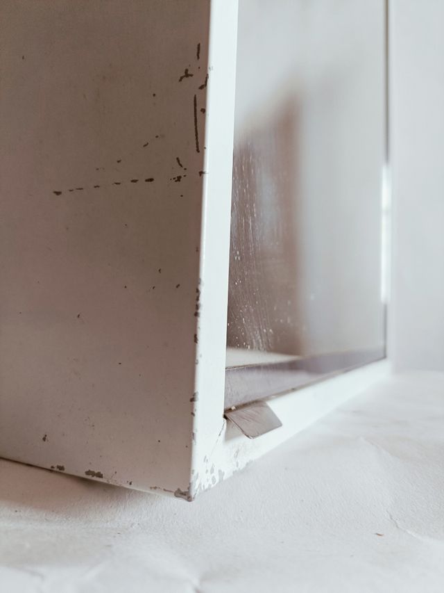 Specchio contenitore anni '70 industriale 