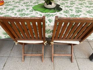4 Sillas Jardín Madera Marrón
