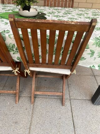4 Sillas Jardín Madera Marrón
