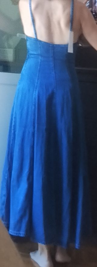 Vestido Zara denim midi XS