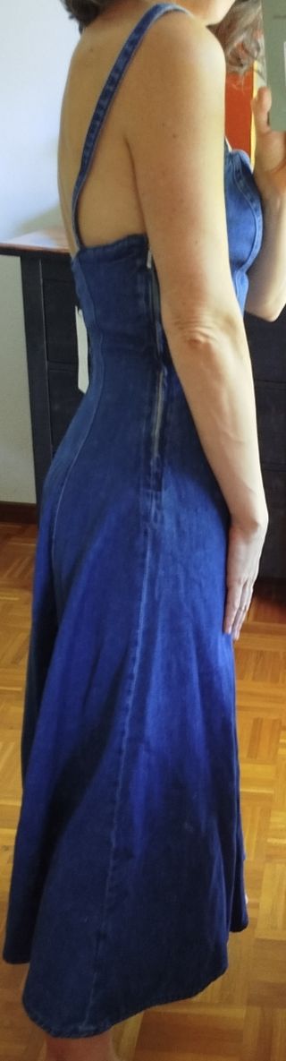 Vestido Zara denim midi XS