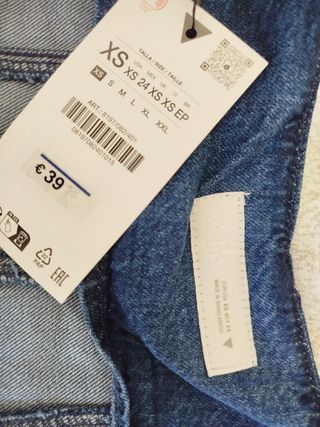 Vestido Zara denim midi XS