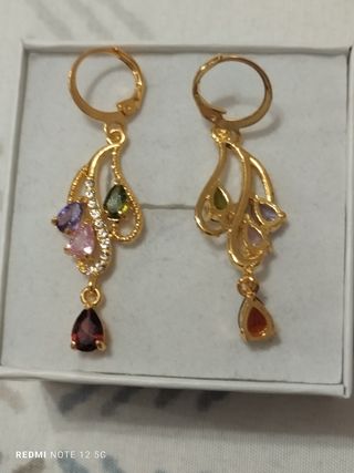 Pendientes aro dorados multicolor