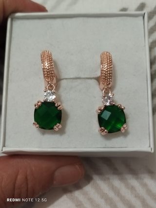 Pendientes aro oro verde
