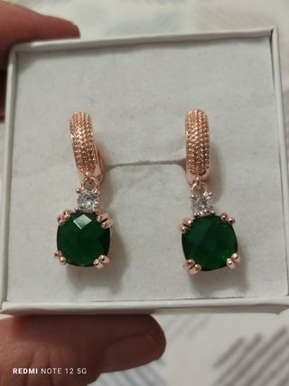 Pendientes aro oro verde