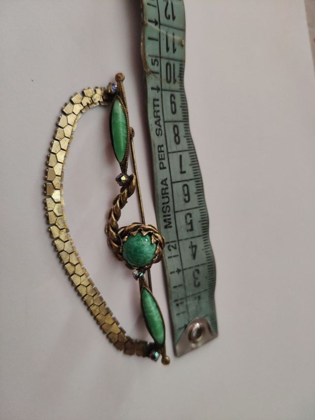 Spilla vintage ottone|turchese