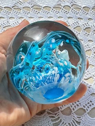 Sfera vetro Murano delfini